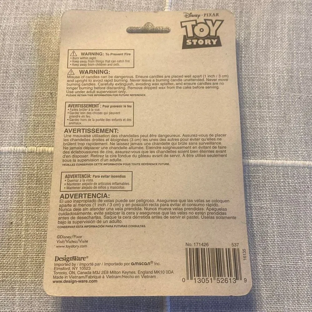 TOY STORY Birthday Candle Set x 4 Piece Woody Buzz Lightyear